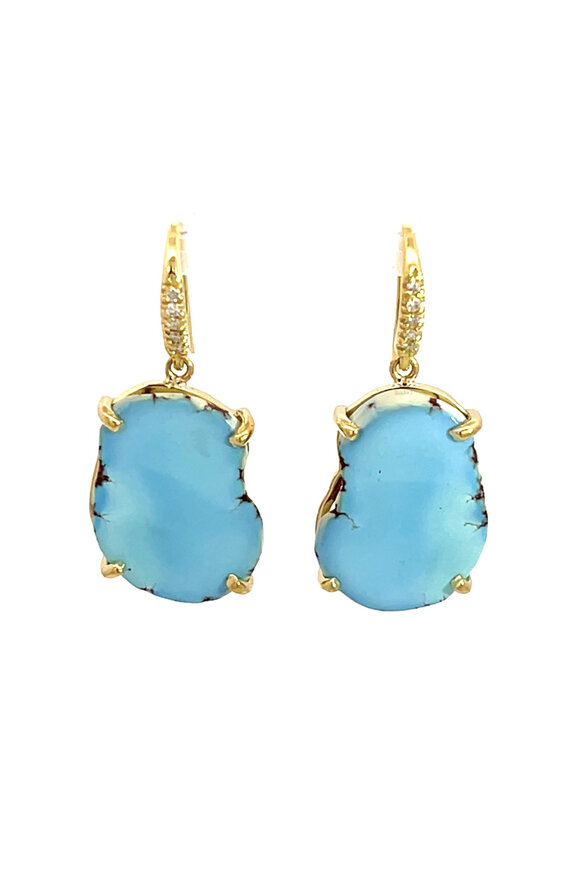 Lauren K 18k Yellow Gold Kazakhstan Turquoise Joyce Earring - view 1