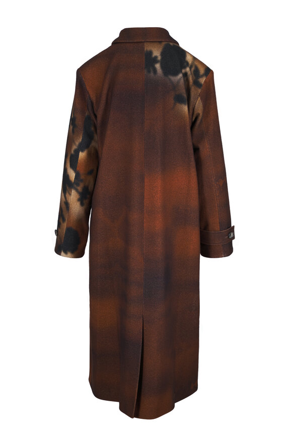 Lela Rose Mocha Floral Print Long Coat - view 4