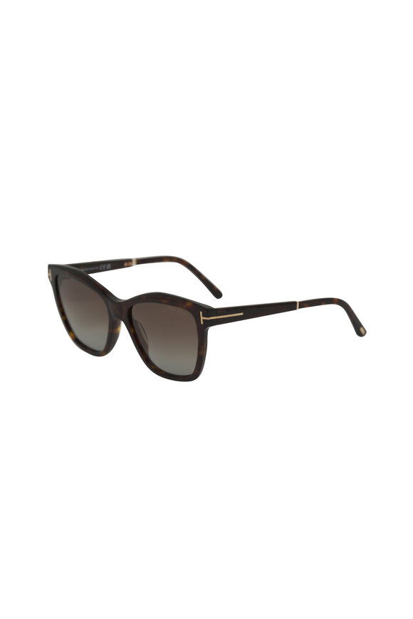 Tom Ford Eyewear Lucia Dark Havana Polarized Sunglasses - view 4