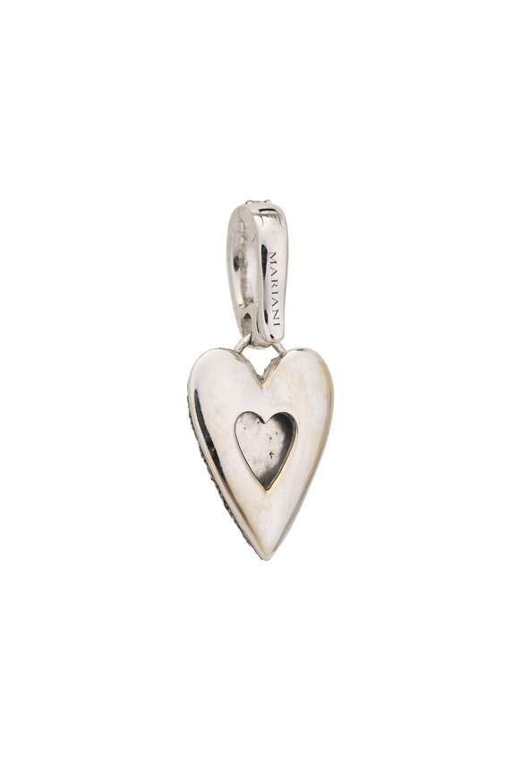 Mariani 18k White Gold Small Diamond Heart Pendant - view 2