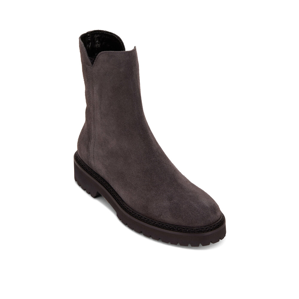 Aquatalia Madelyn Grey Suede Lug Sole Boot Mitchell Stores