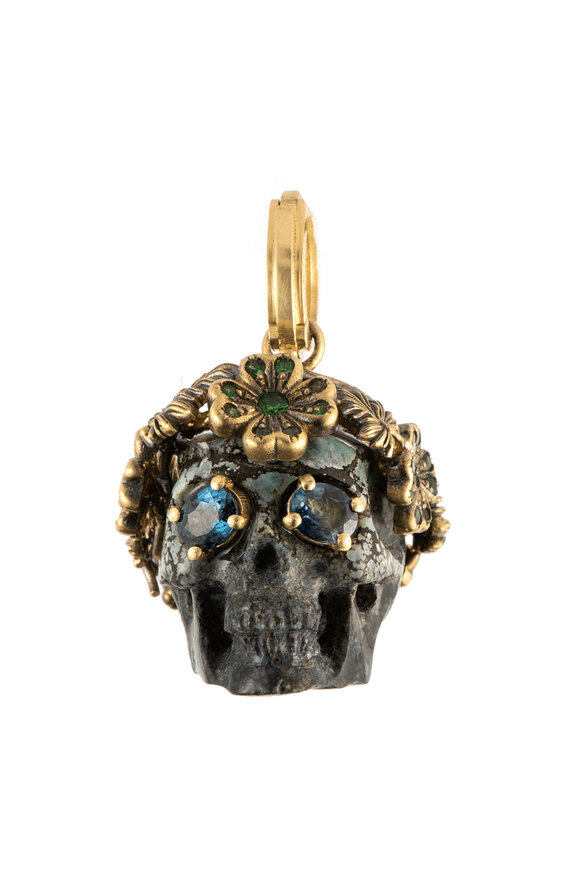 Sylva & Cie Clover Skull Pendant - view 1