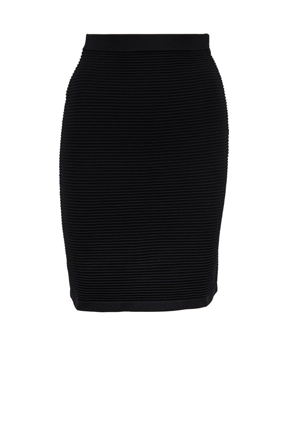 Emporio Armani - Black Ottoman Ribbed Skirt