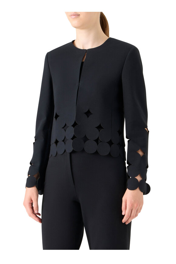 Akris Punto Black Cut Out Dot Boxy Jacket - view 4