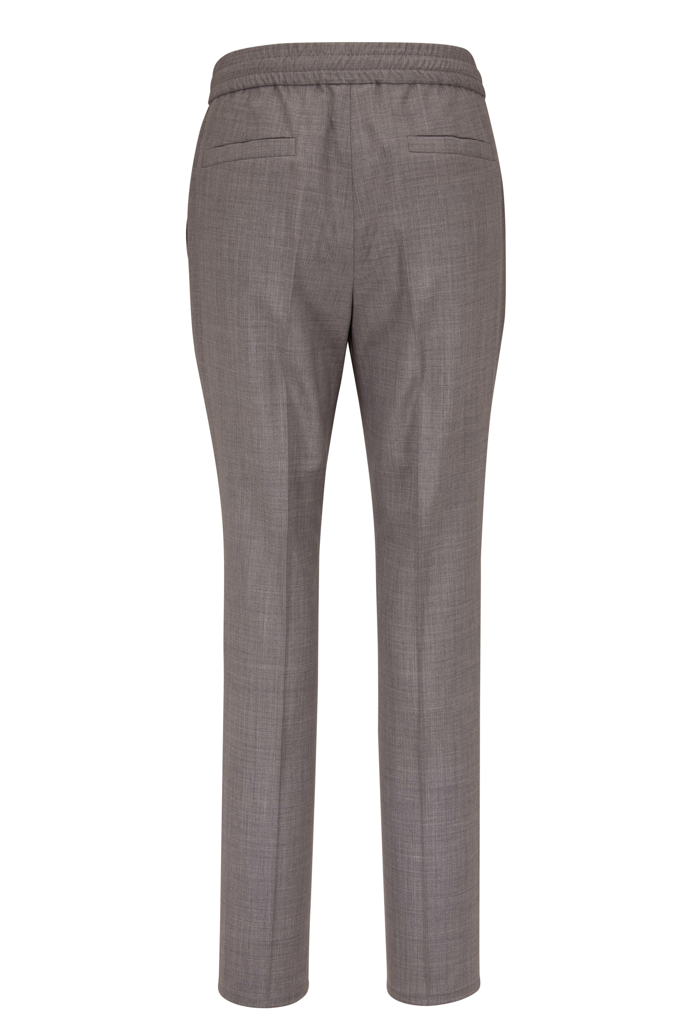 Brunello Cucinelli - Gray Drawstring Wool Pant | Mitchell Stores