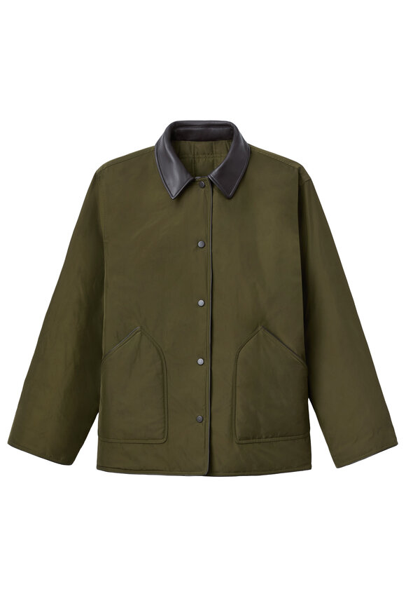 Lafayette 148 New York Forest Green Quilted Reversible Car Coat - view 1