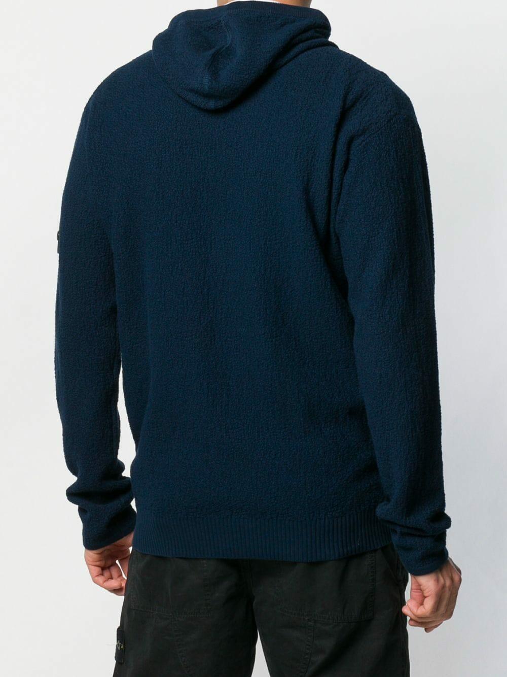 Stone Island - Navy Blue Boucle Hoodie