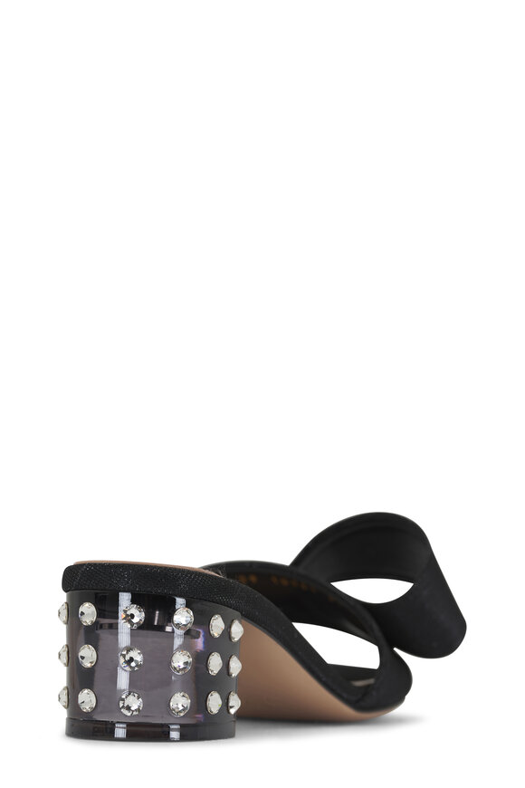 Gianvito Rossi - Flash Bow Black Embellished Sandal, 45mm