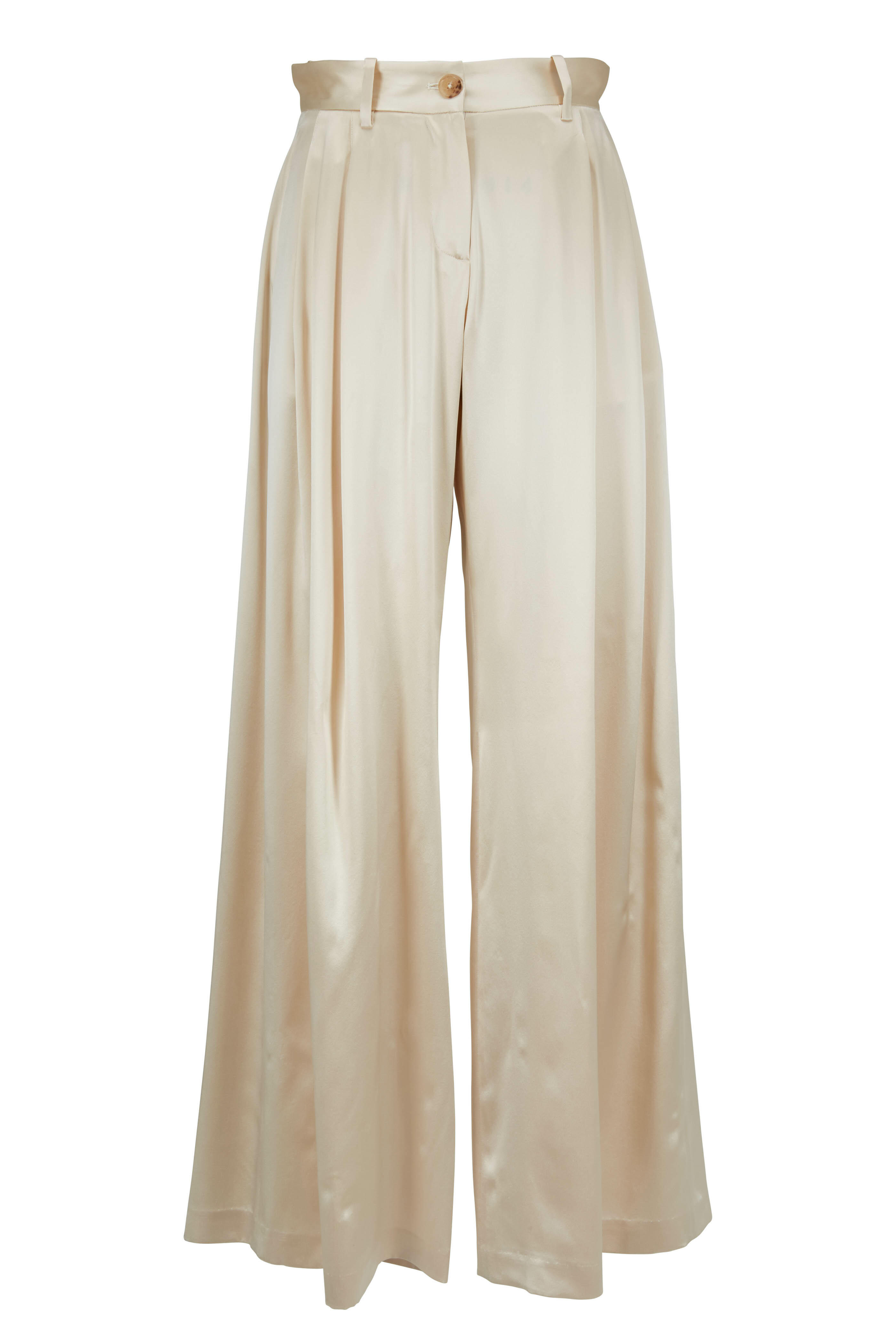 Nili Lotan - Brixton Dune Satin Wide Leg pant