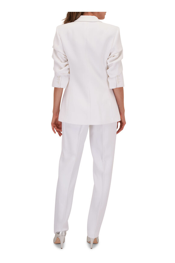 Michael Kors Collection - Cate Optic White Crushed Sleeve Blazer 