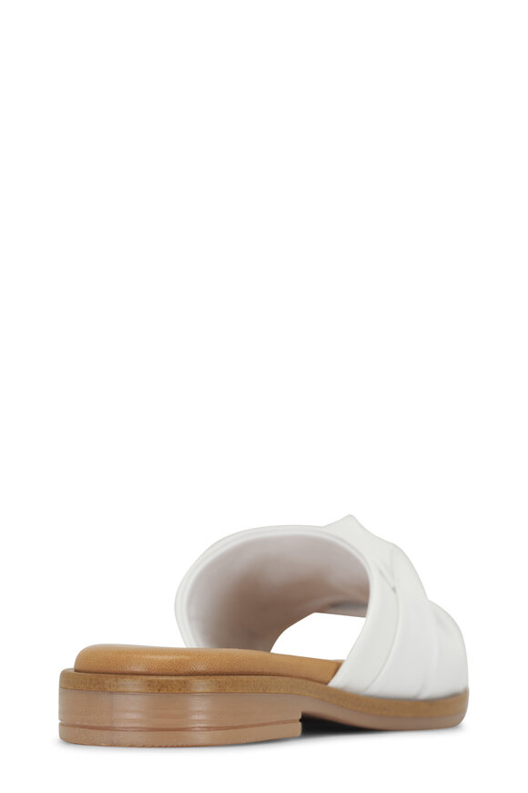 Ron White - Veronica White Leather Slide Sandal