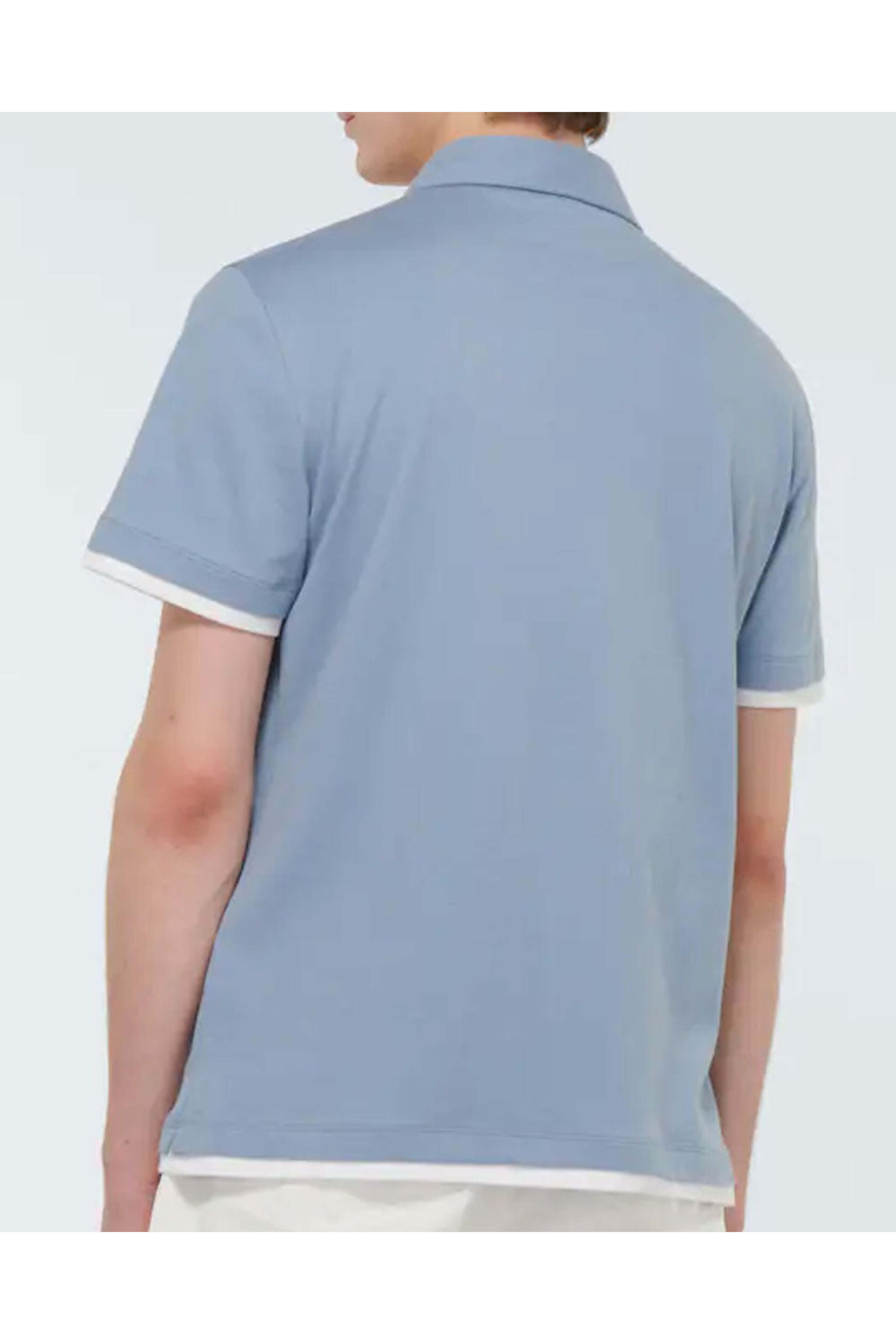 Brunello Cucinelli - Denim and White Contrast Polo