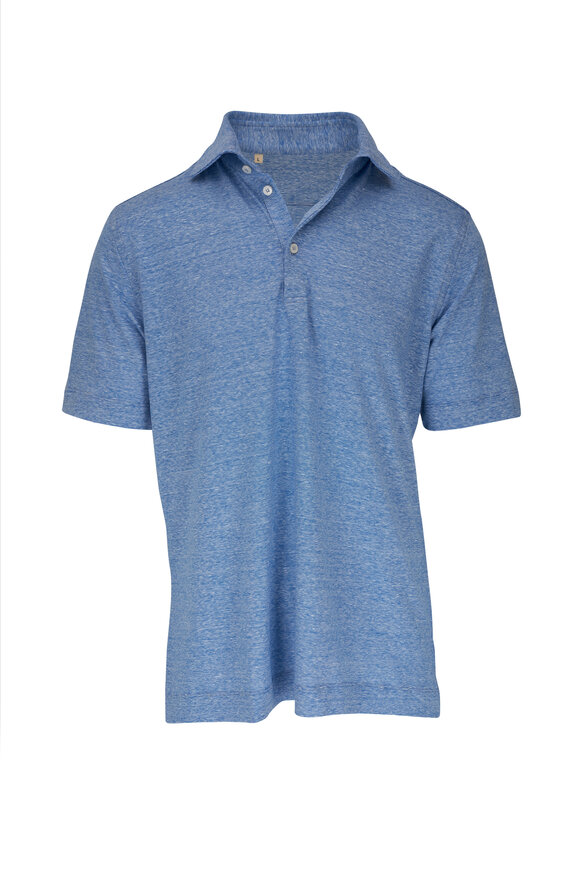 Maurizio Baldassari Blue & White Heathered Polo 