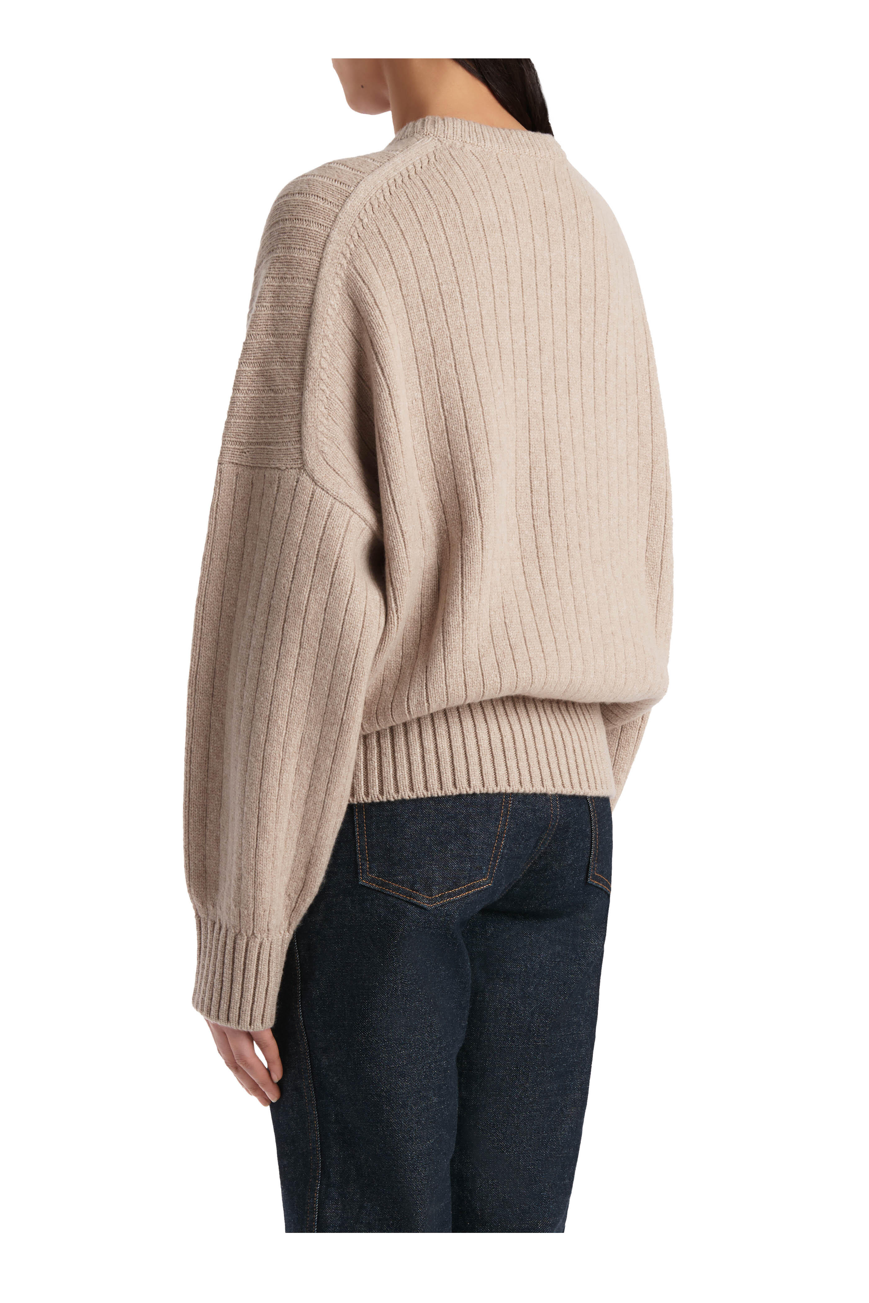 Khaite - Lennox Putty Ribbed Cashmere Sweater