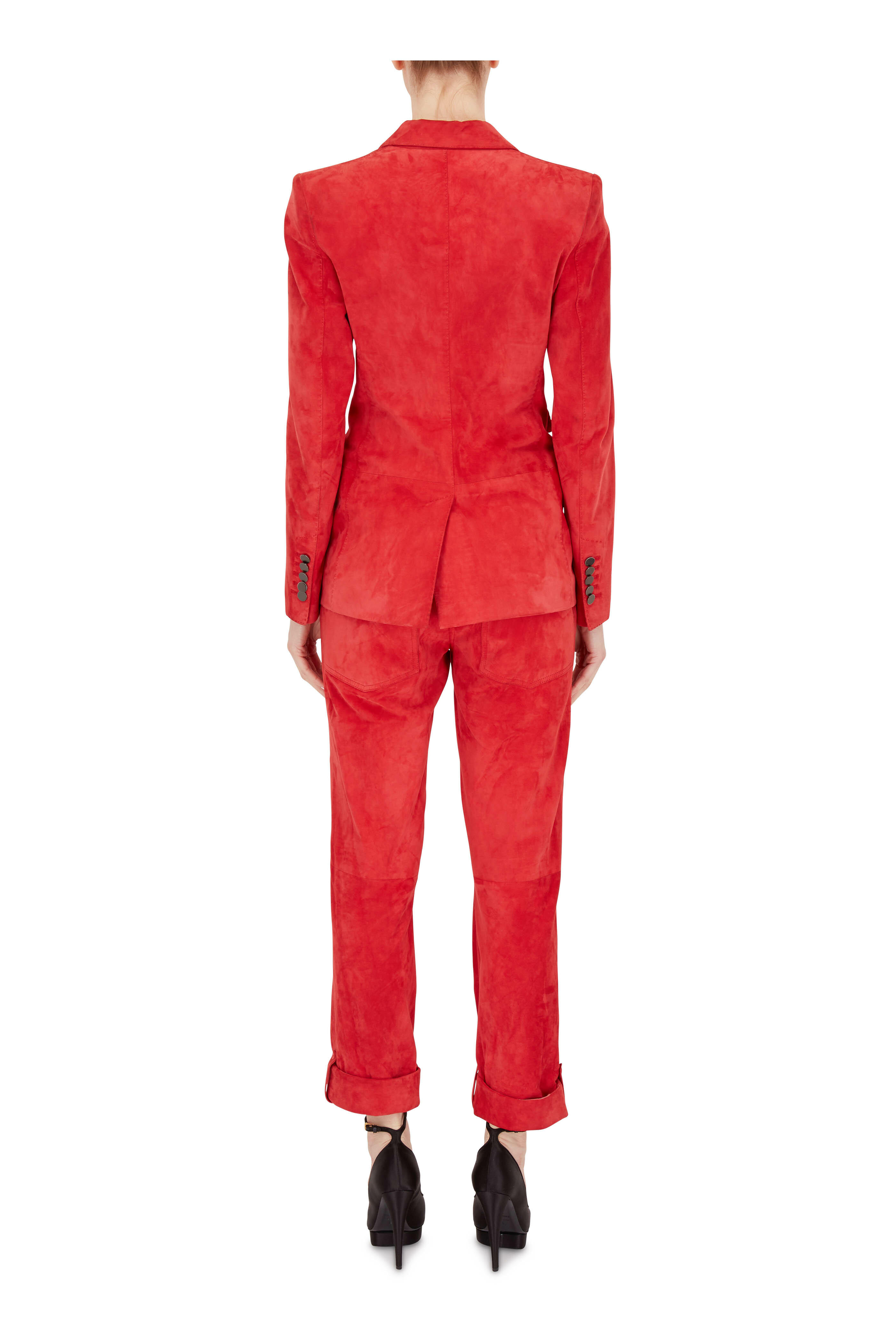 Tom Ford - Orange Suede Two Button Blazer