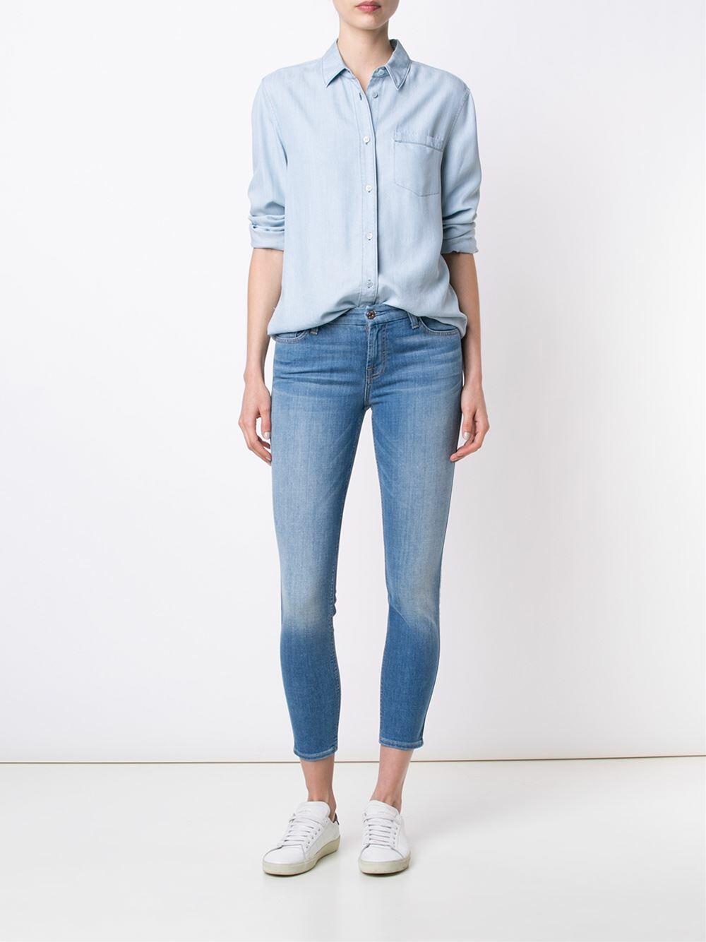 7 For All Mankind - Light Wash Ankle Skinny Jean