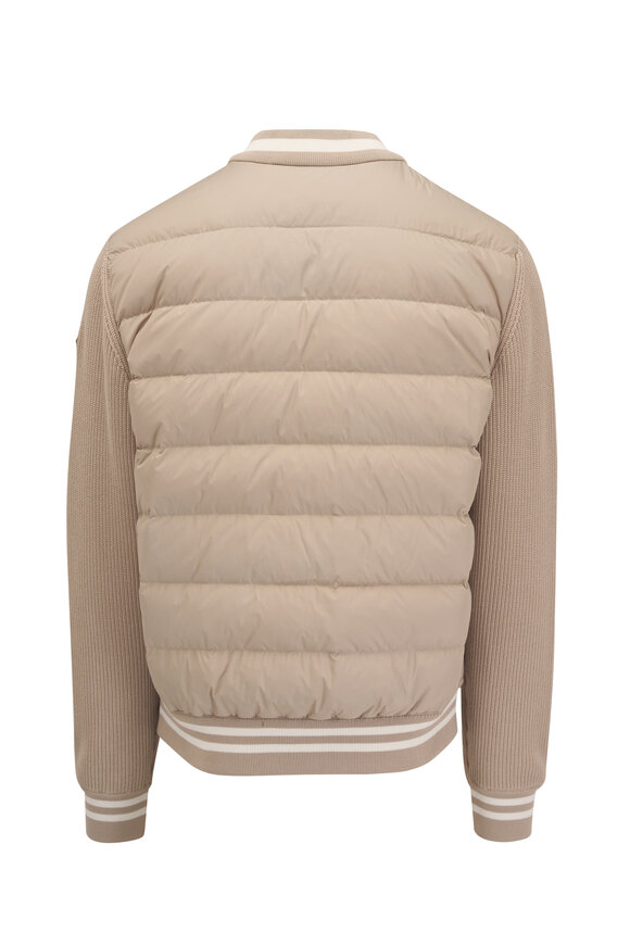 Moncler - Beige Padded Front Zip Cardigan