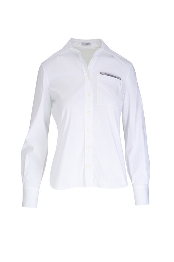 Brunello Cucinelli - White Poplin Button Down Shirt