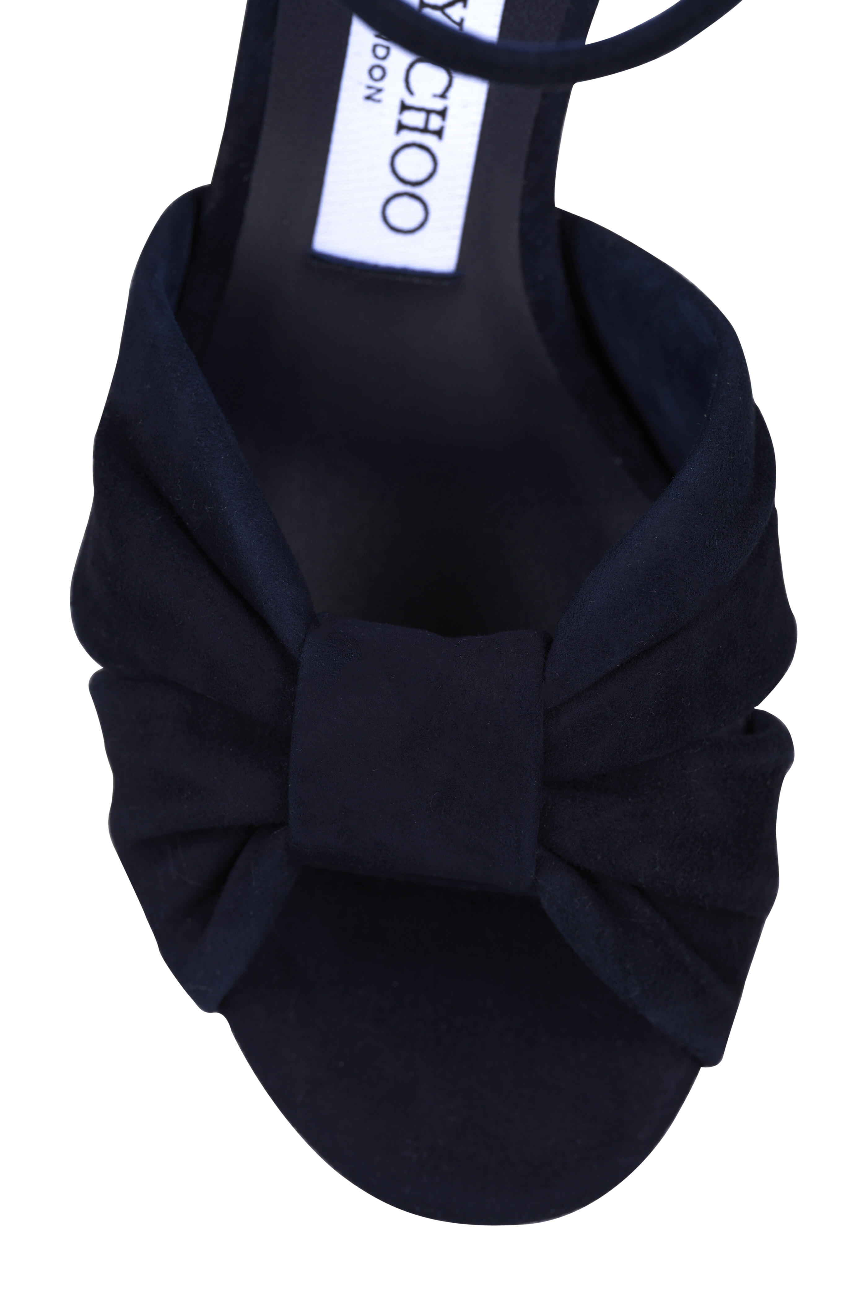 Jimmy Choo - Heloise Navy Blue Suede Sandal, 80mm - view 5