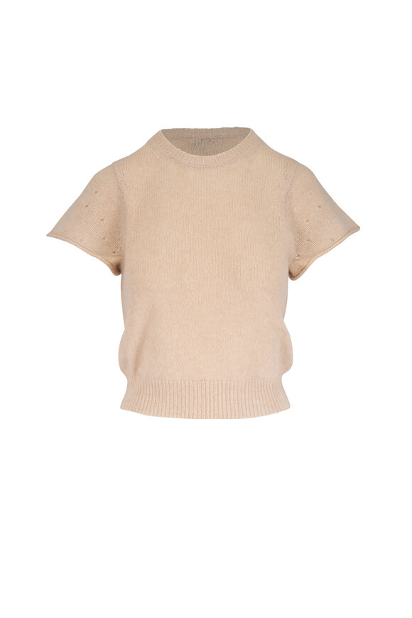 Dorothee Schumacher Luxury Love Tan Short Sleeve Sweater - view 1
