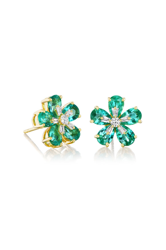 Nam Cho Emerald Flower Studs