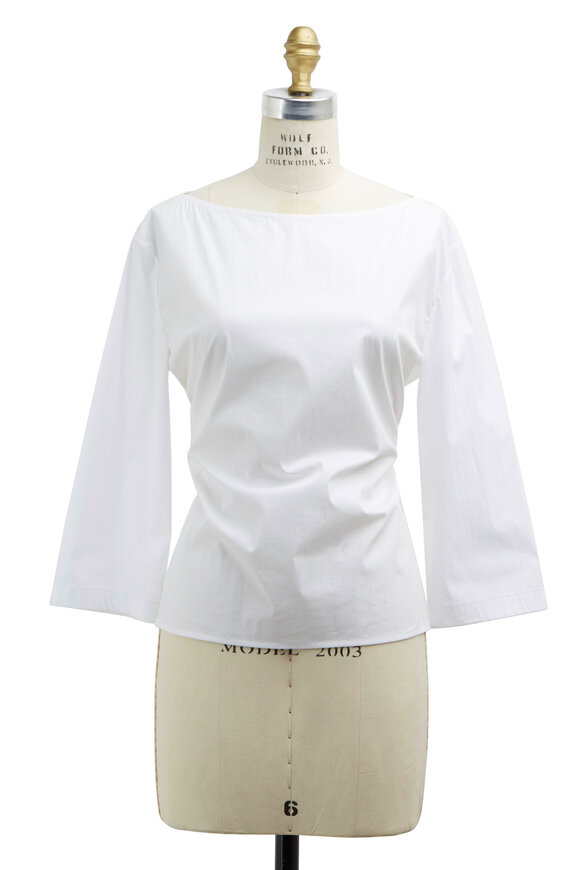 The Row - Autio White Poplin Blouse