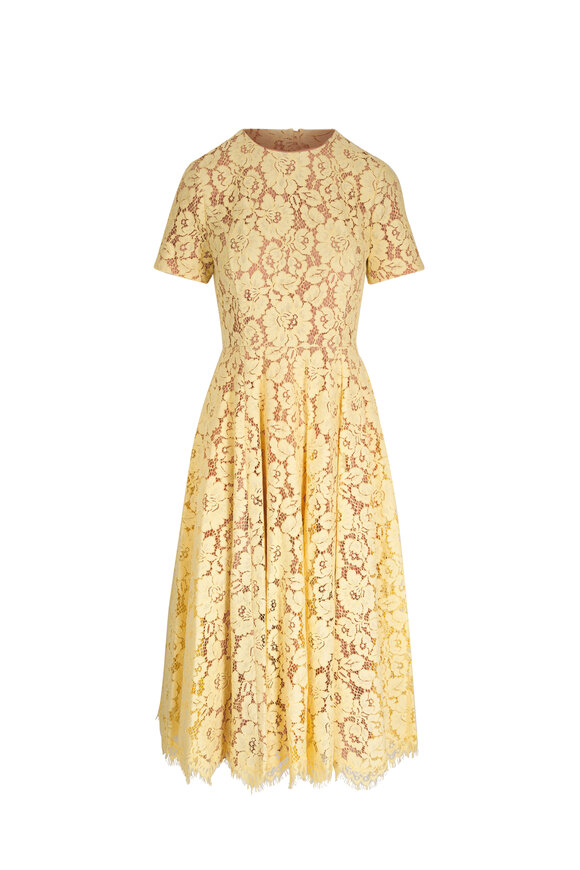 Michael Kors Collection Parchment Floral Lace Dress