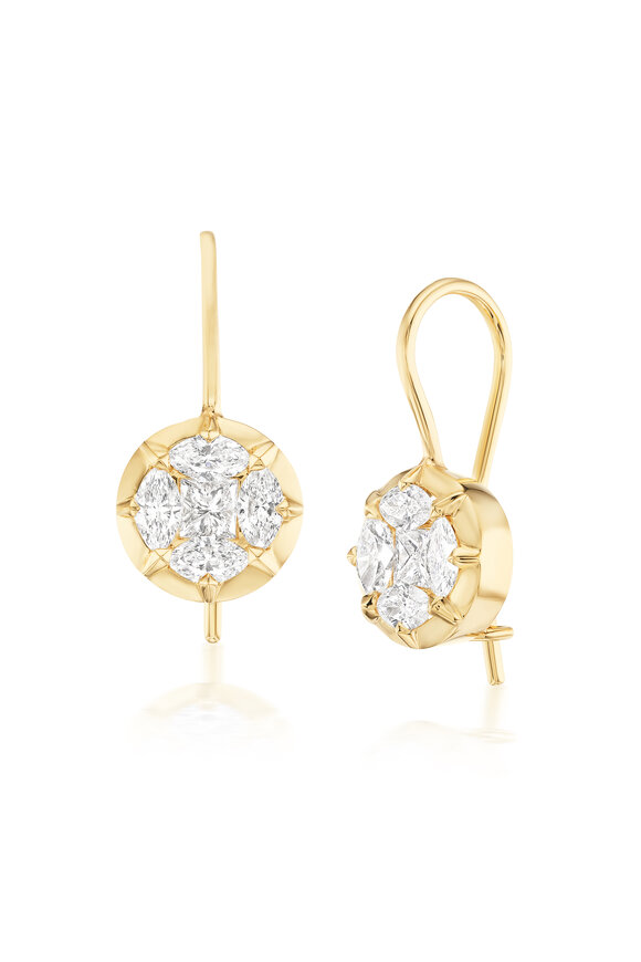 Nam Cho 18k Yellow Gold Diamond Bezel Earring - view 1