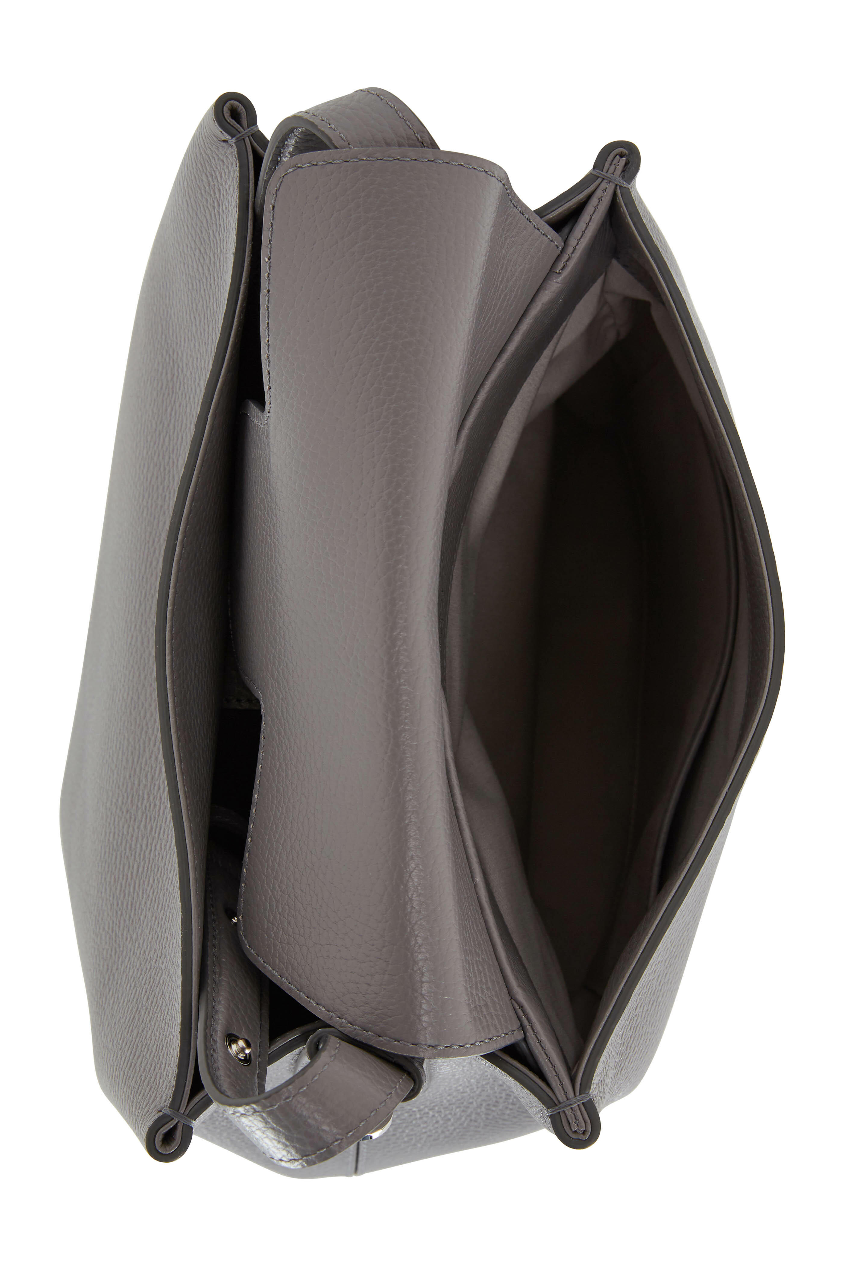 Tod's - Joy Dark Gray Pebbled Leather Small Hobo Bag