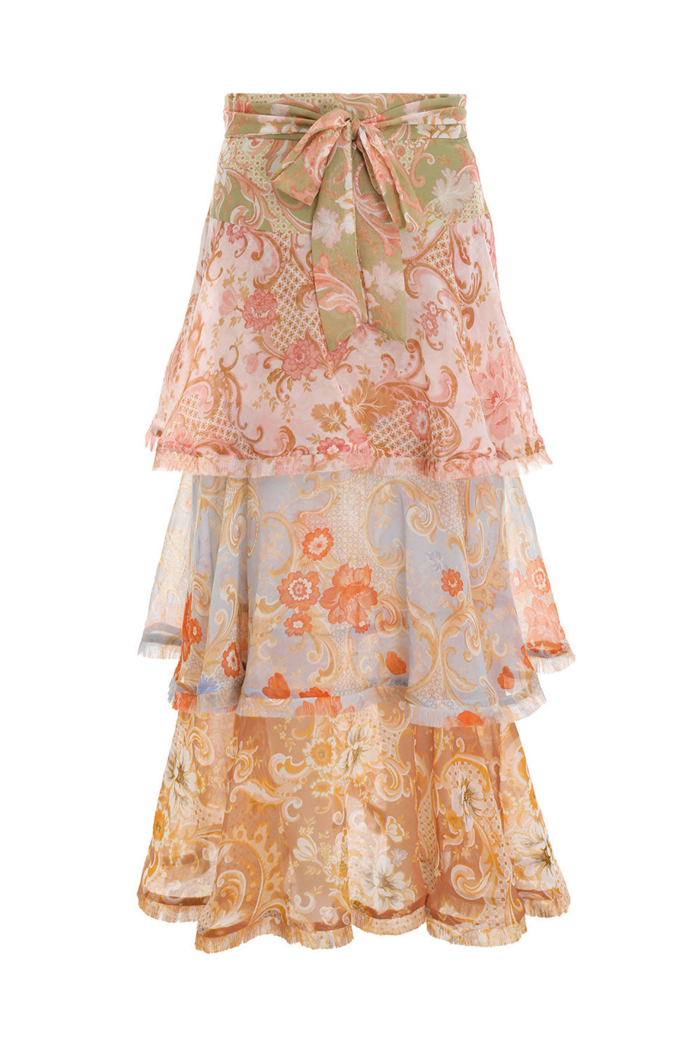 【Zimmermann】Balance floral midi skirt Zimmermann Balance Skirt in Black | Lyst