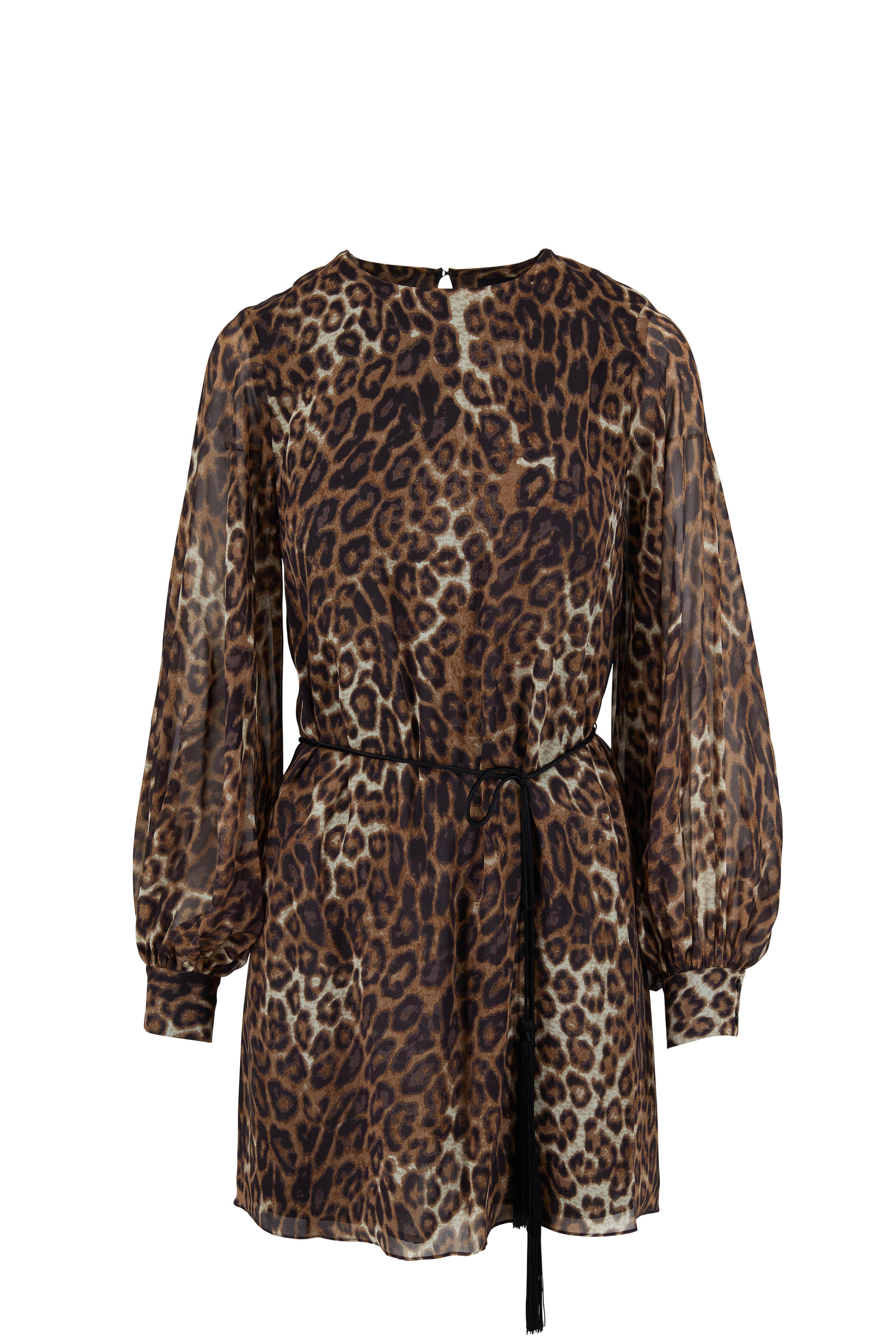 Nili Lotan - Rebeca Brown Silk Leopard Print Dress