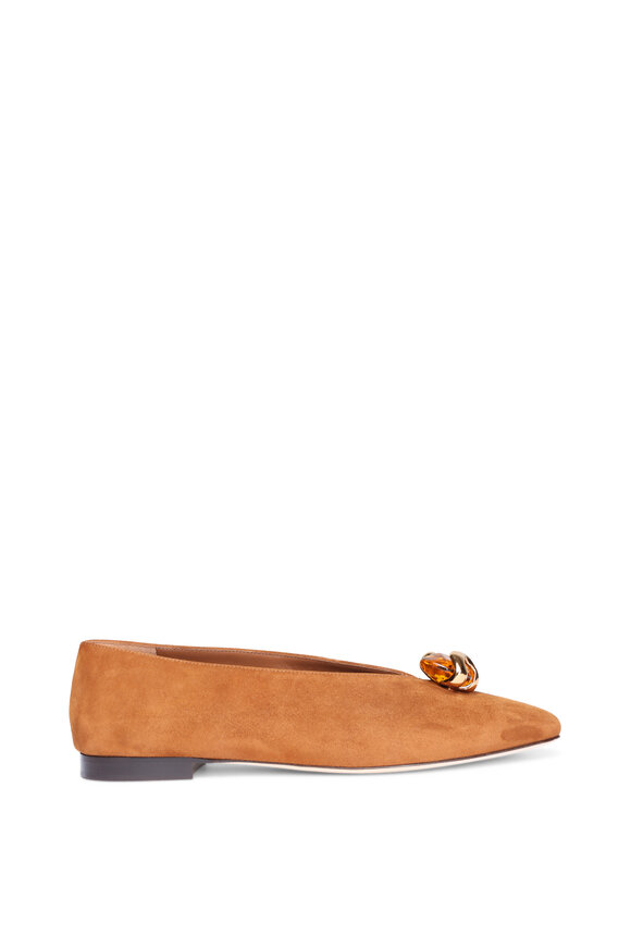 Jimmy Choo Margot Tan Amber Suede Flat - view 2