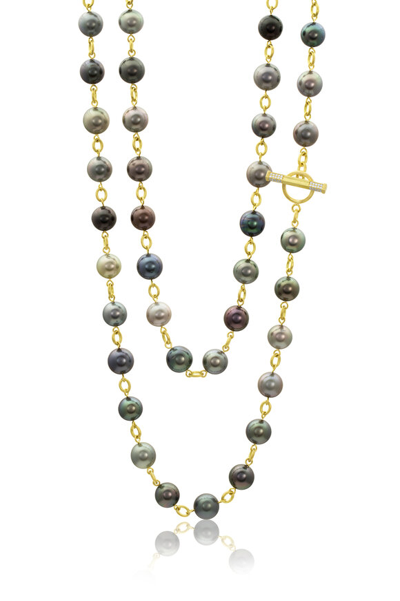 Leigh Maxwell 18k Yellow Gold Tahitian Pearl Strand Necklace - view 2