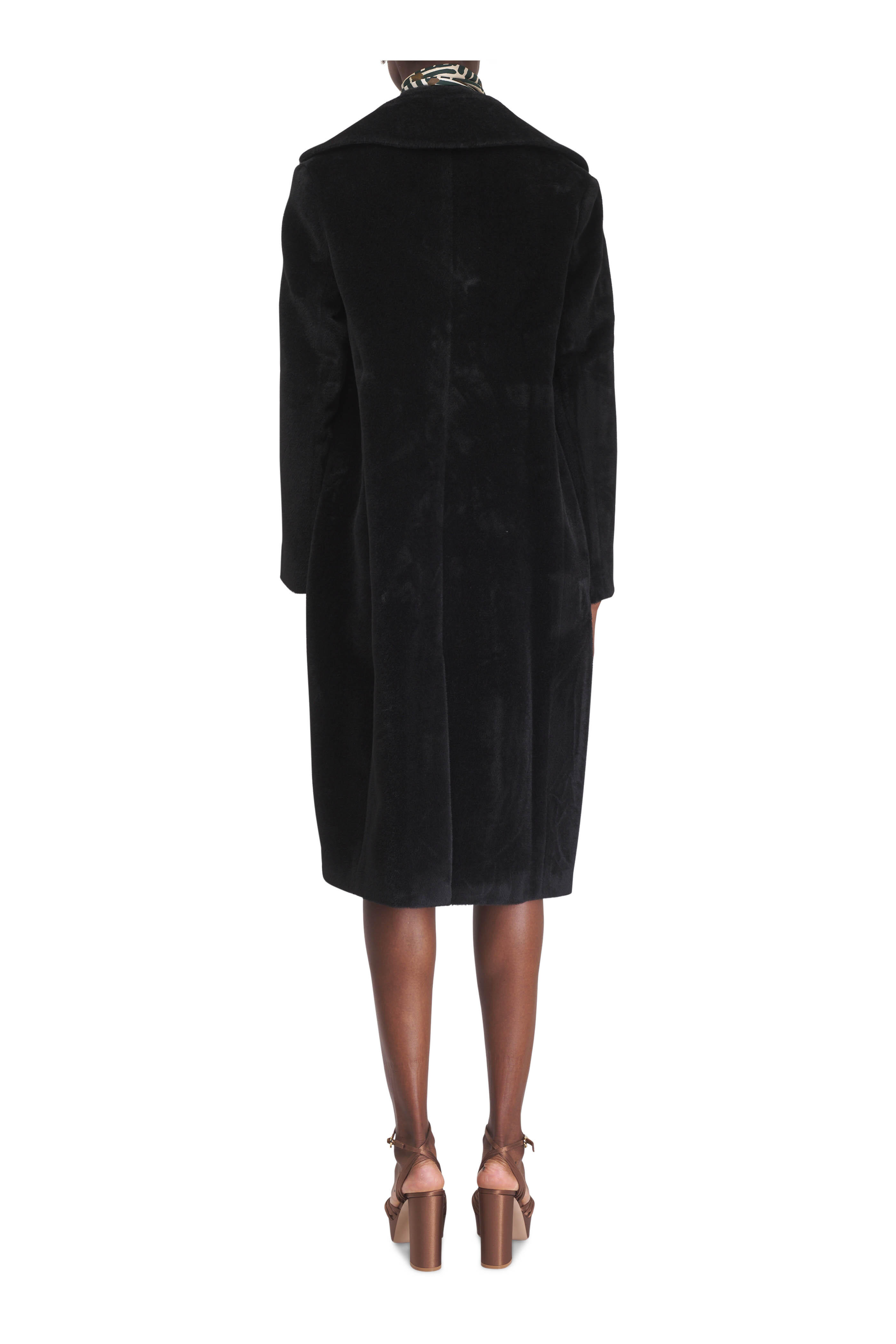 Kiton - Black Alpaca & Wool Long Coat