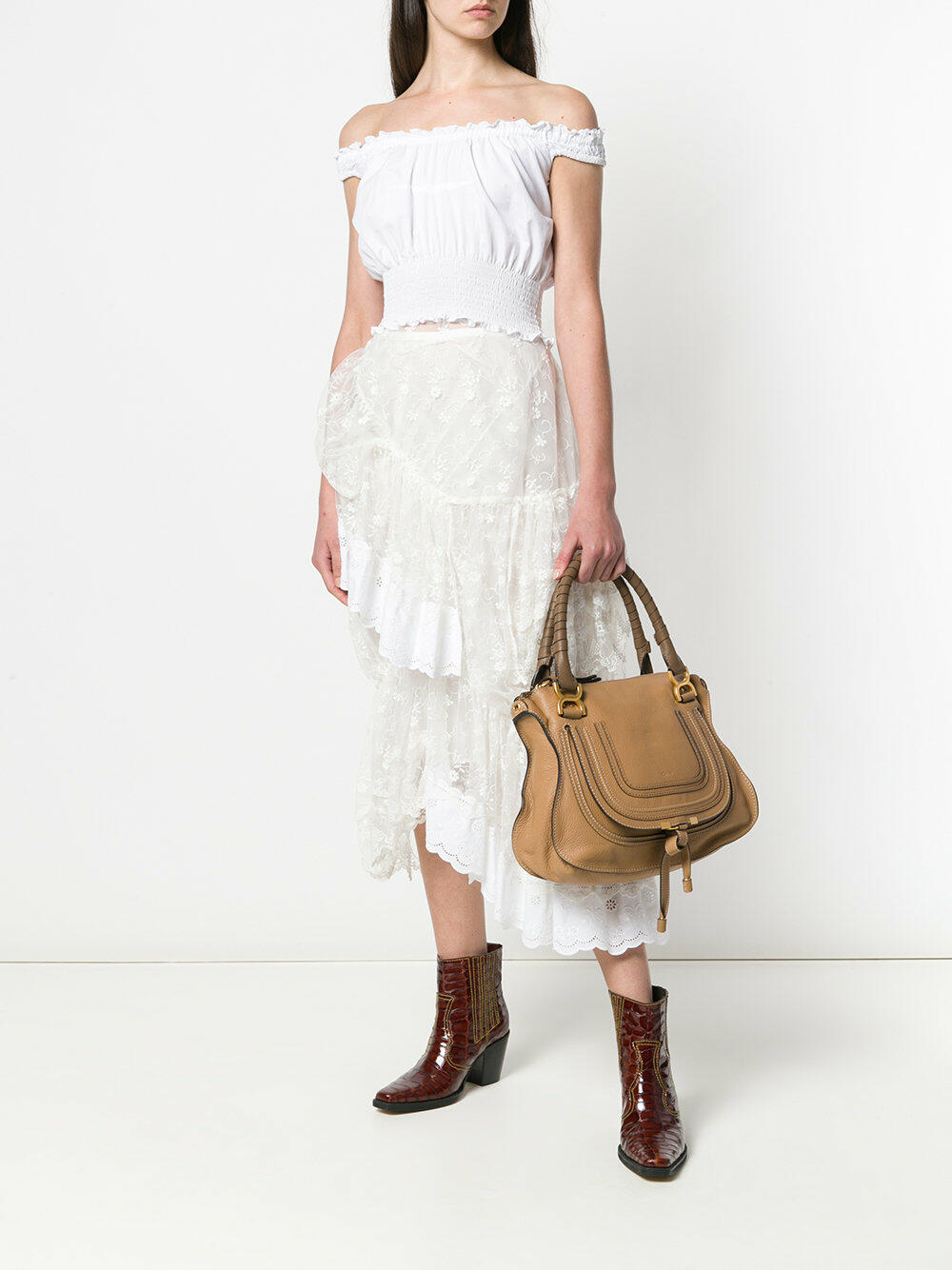 Chloé - Marcie Nutmeg Leather Medium Shoulder Bag