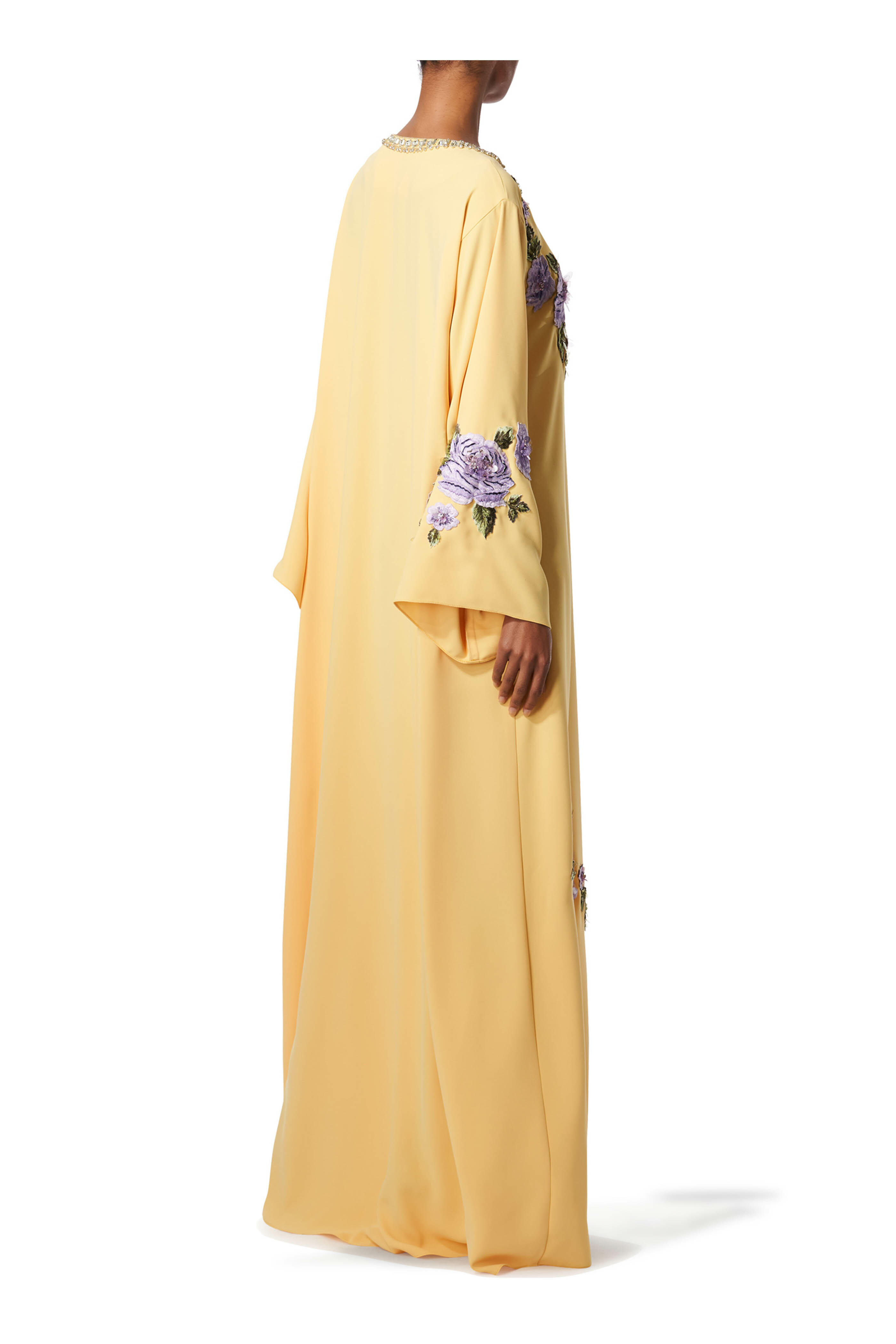 Carolina Herrera - Sunshine Pale Yellow Embellished Caftan