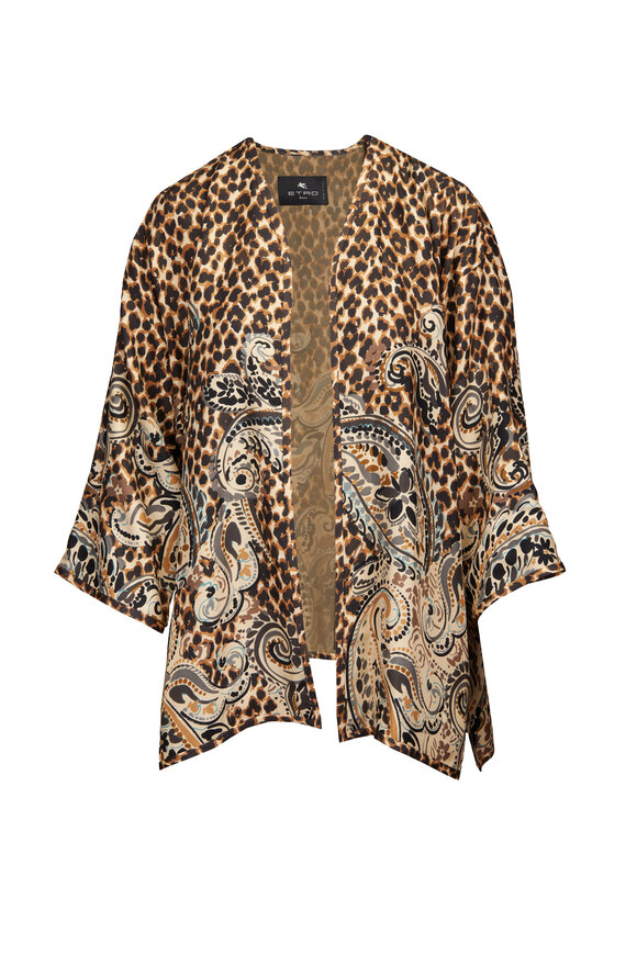 Etro Kesa Beige Print Silk Jacket - view 1