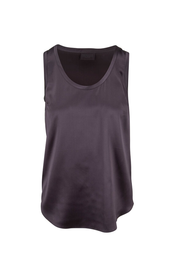 Brunello Cucinelli - Volcano Silk Scoop Neck Reversible Tank