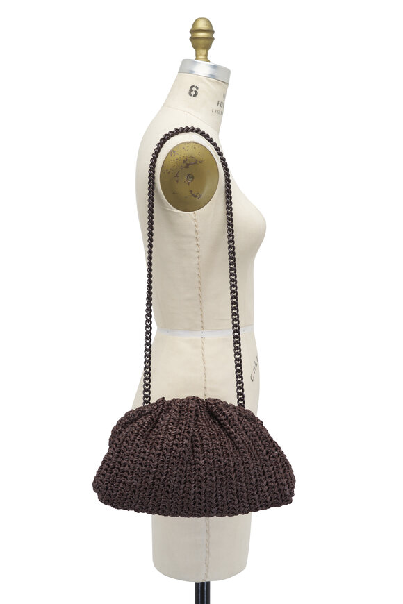 Maria La Rosa - Game Brown Crochet Clutch 