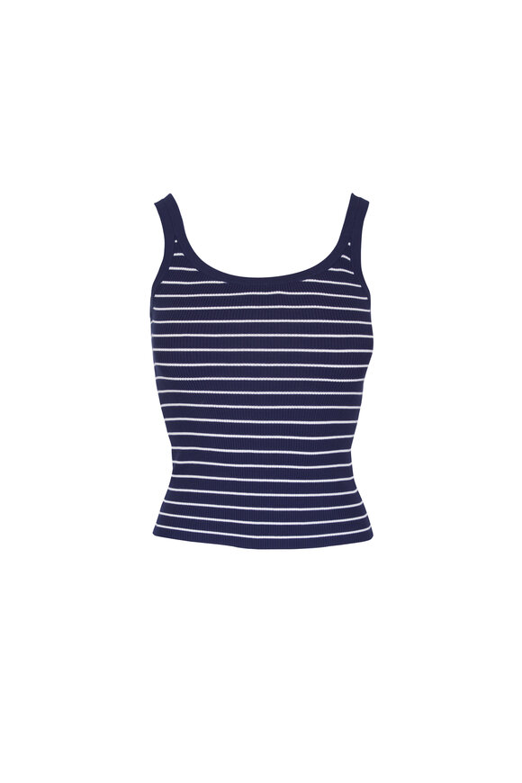Nili Lotan Wrenley Atlantic Blue & Ivory Stripe Sweater Tank - view 1