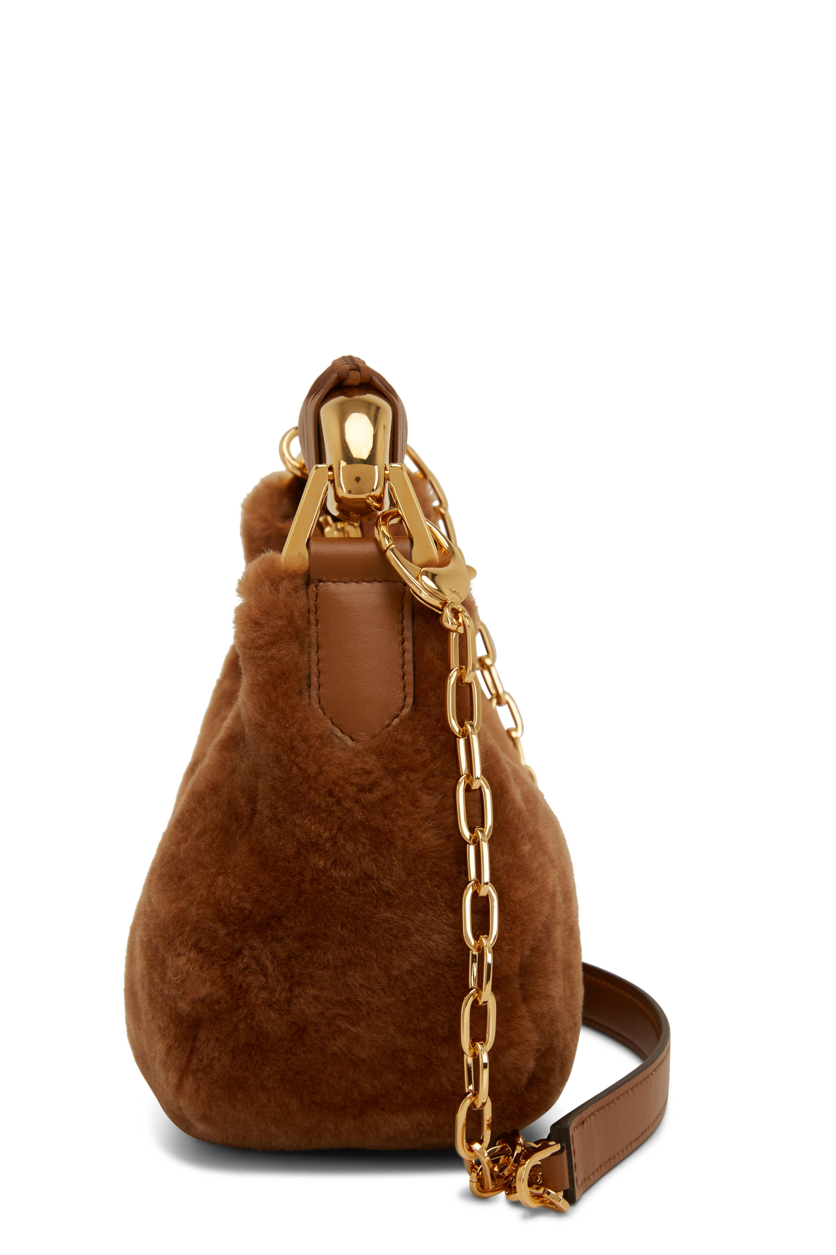 Tom Ford - Bianca Brown Shearling Mini Hobo