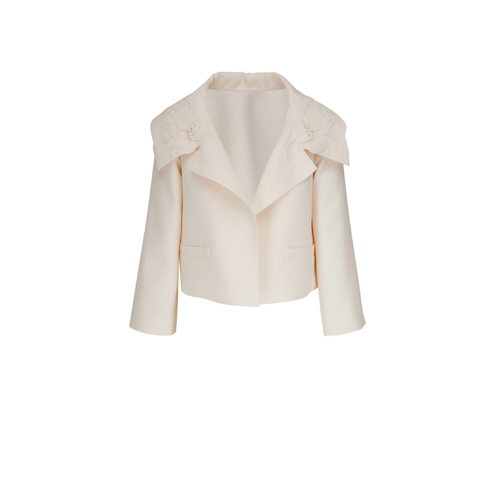 ジャケット VALENTINO SS25 CROPPED JACKET BOW (6B0CEI3298T 9QL) Viscose Jacket With Bow for Woman in Provence Blue