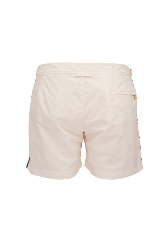 Orlebar Brown - Bulldog White & Navy Piping Swim Trunks