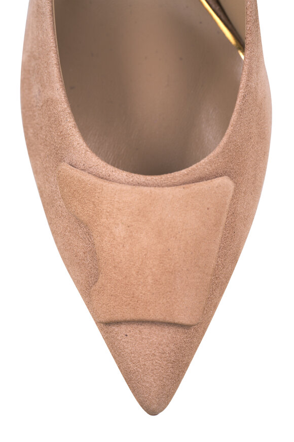 Santoni Sibil Beige Suede Pump, 65mm - view 5