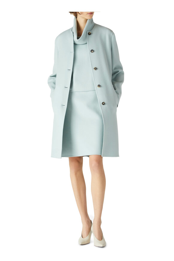 Loro Piana - Ethan Mint Green Single Breasted Cashmere Coat