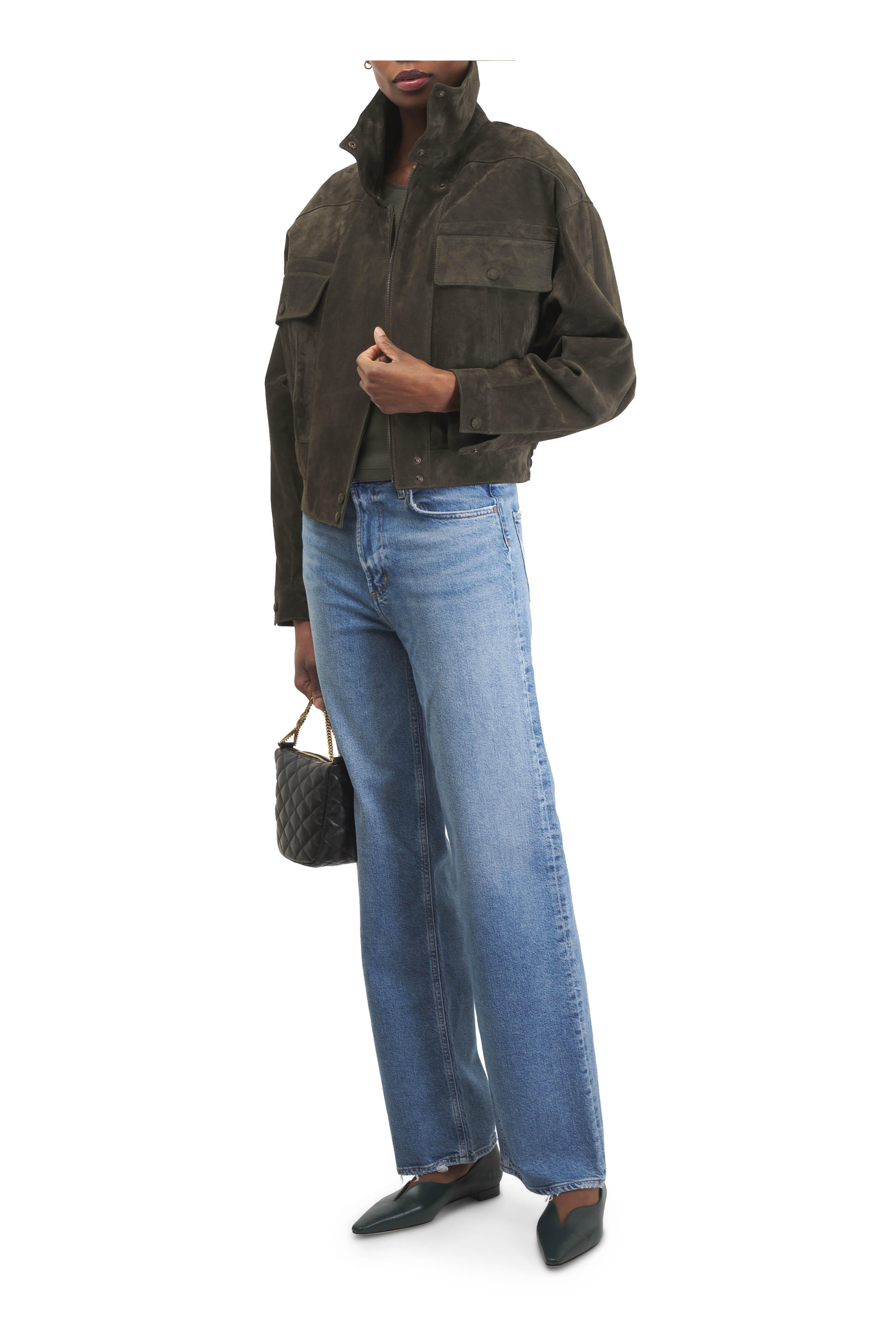 Saint Laurent - Debardeur Embroidered Khaki Cotton Jersey Tank