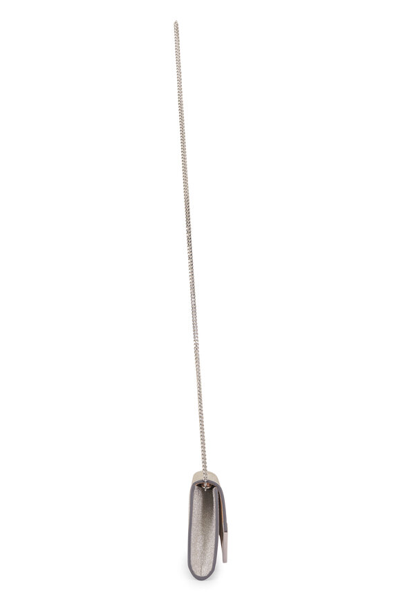 Jimmy Choo Emmie Silver Fine Glitter Leather Chain Clutch - view 5