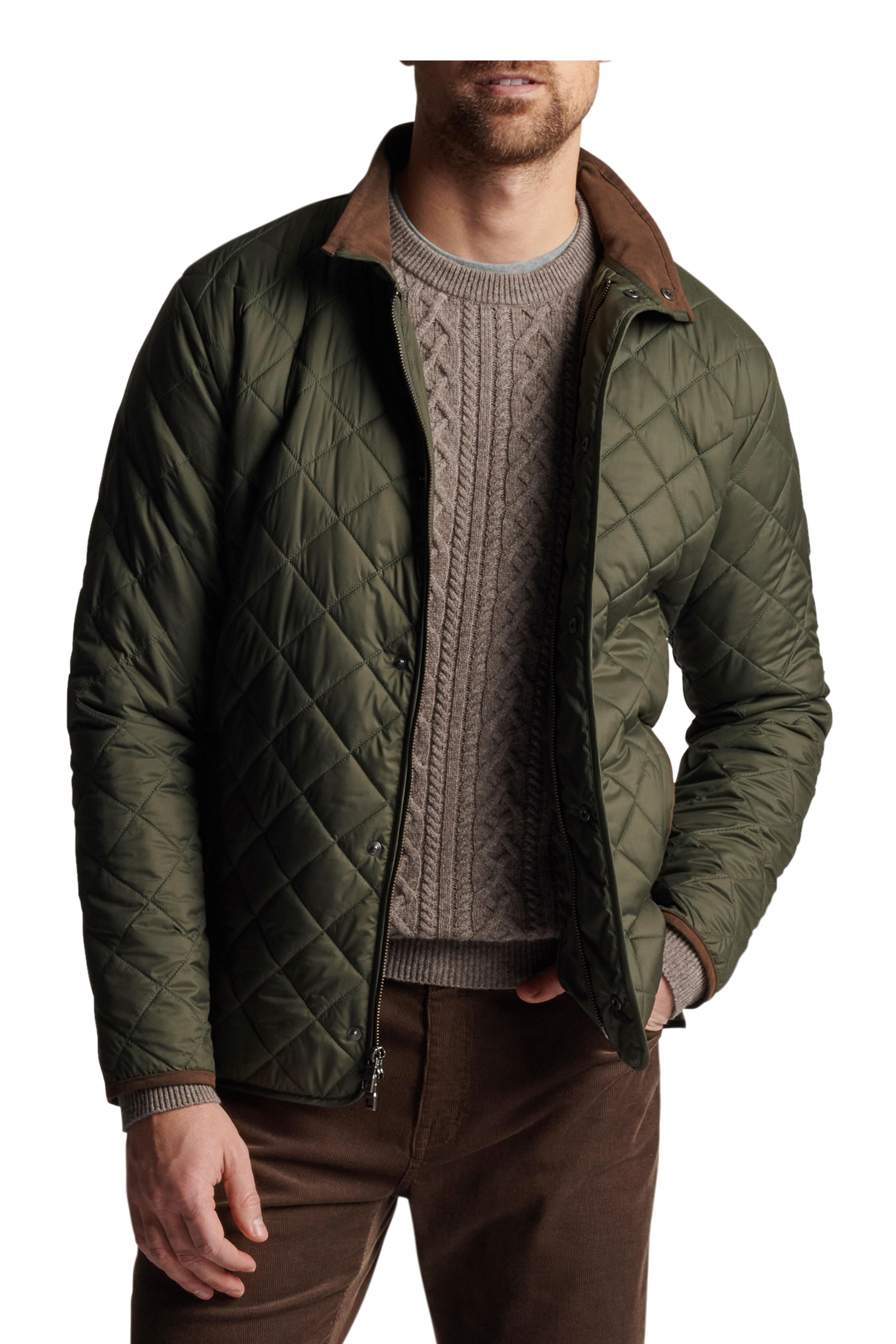 Peter Millar - Suffolk Olive Quilted Travel Coat