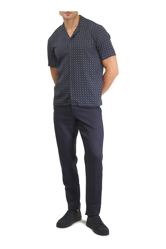 Orlebar Brown Matian Night Iris Print Button Up Shirt - view 2