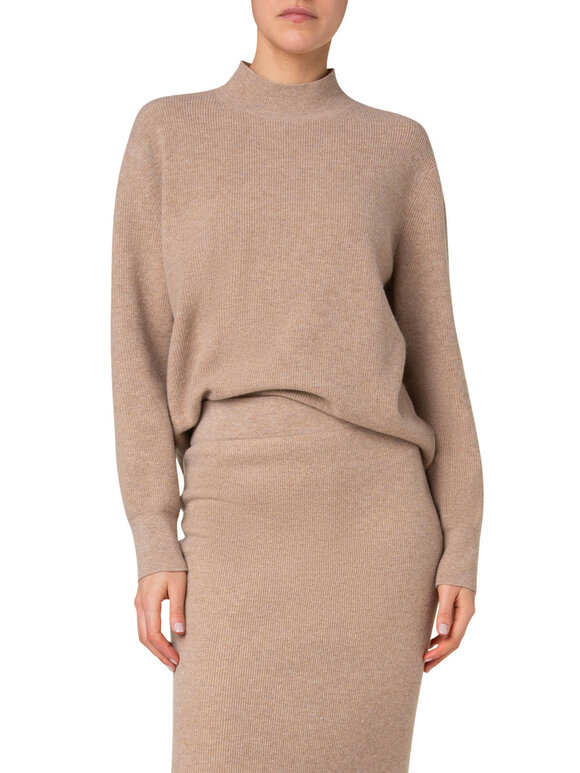 Akris Punto - Caramel Wool & Cashmere Quarter Zip Pullover